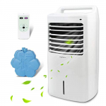 Aigostar Kohl 33JTJ – Climatizador Portatil con Mando a Distancia, 60W, Oscilante, 3 Nodos y 3 Velocidades, 7h Temporizador, Enfriador de Aire, 2 Cajas hielo, Depósito de 15L