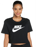 NIKE W NSW tee Essntl CRP ICN Ftra Camiseta, Mujer, Negro (Black/White), L