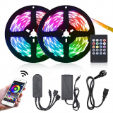 10M Bluetooth Tiras RGB,Tom-shine 300 LEDs Tiras LED de Luces 12V,Sync con Música,Control Remoto/Teléfono Inteligente APP Control/Botón Manual Control,Luces Led Decoracion para el Hogar,Cocina,Navidad