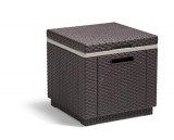 Keter Ice Cube Mesa nevera para jardín, 5 litros, Marrón, 41x41x41 cm