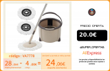 Eyliden mopa giratoria de microfibra 360 grados, giratoria con cubo, mango ajustable, 2 cabezales de microfibra para limpieza de suelo en el hogar|Mopas|