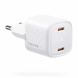 VOLTME Cargador USB C GAN 30W Blanco Carga Rápida Adaptador USB-C PD3.0 & PPS Cargador Cargar Dos Dispositivos Ultra Compacto con Teléfono 13, Samsung S22/S21 Ultra, Galaxy, Xiaomi, Huawei y Pixel