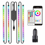 Luz LED para interior del coche, 72 tiras LED para coche