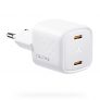 VOLTME Cargador USB C GAN 30W Blanco Carga Rápida Adaptador USB-C PD3.0 & PPS Cargador Cargar Dos Dispositivos Ultra Compacto con Teléfono 13, Samsung S22/S21 Ultra, Galaxy, Xiaomi, Huawei y Pixel