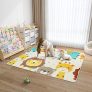 BanaSuper 180x200x1cm Baby XPE Alfombra de Juego Plegable Alfombrilla de Espuma para Gatear para Niños Resistente al Agua Libre de BPA No Tóxica Alfombrilla de Suelo Reversible Portátil (Animal)
