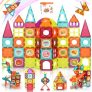 Beeyouk Bloques Magneticos Construccion Niños,120 Piezas Construcciones Magneticas Niños con Tubos Transparentes y Bolas de Colores,Piezas Magneticas Regalos Niños 3 años,Juego Imanes Niños 4 5 6 7