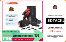 TACKLIFE arrancador de batería de coche T6 de 18000mAh, Banco de energía de 800A, salida USB Dual (5V/9V), batería de refuerzo de emergencia, luces LED de 3 modos|Arrancador con cables|