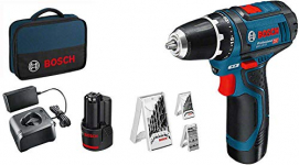 Bosch Professional 12V System Atornillador GSR 12V-15 (incl. 2×2.0 batería + cargador, 39 pcs. juego de accesorios, en bolsa) – Amazon Exclusive Set