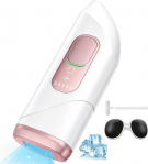 AMINZER IPL Depiladora de Luz Pulsada con Doble Sistema de enfriamiento Indoloro,Ilimitados Flashes,600nm-1200nm Onda de Luz Roja Depilación Láser para Piernas, Bikini, Axilas, Cara, Cuerpo