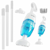 WYBOT Limpiafondos Piscina Manual, Aspirador Piscinas Fondos con Varilla telescópica, Limpiador Piscina con Batería de 5200 mAh, Ideal para Limpieza de Piscinas y spas (2 Cabezales de Cepillo)