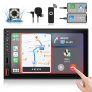 FISHOAKY Radio 2 DIN Android, 7 Pulgadas Carplay Inalambrico con Apple Carplay Android Auto Receptor de Radio Am/FM con 4 Puertos USB, Reproductor de CD