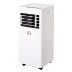 HOMCOM Aire Acondicionado Portátil con Ruedas R290 Temporizador LED 3 en 1 Enfriador Humidificador y Ventilador con Mando Potencia 765W 30.5×32.8×67.8 cm Blanco