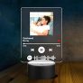 Smilelab Arte de Vidrio de Spotify Personalizado Música Placa Spotify con Luz Foto y Código de Escaneable Personalizada, Regalos Originales para Novio, Novia