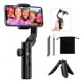 Estabilizador de Móvil, Gimbal de 3 Ejes para Smartphone, Gimbal Móvil Portátil y Plegable con Trípode para iOS y Android, Seguimiento de AI, Batería Extraíble