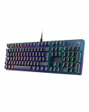 Teclado Mecánico, Teclados Gaming con Retroiluminación RGB e Anti-Efecto Rojo Fantasma de 105 Teclas, Teclado Español para Juegocon Cable USB y Cuerpo de Acero para PC y Portátil