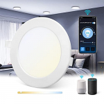 Aigostar Downlight LED Empotrable Inteligente Ultrafina 12W, CCT. Regulable de luz cálida a blanca 3000-6500K, 820lm. Compatible Alexa y Google Home. foco empotrable LED: 17 x 3,2 cm alto.