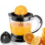 Aigostar Thomas 30RGX – Exprimidor Eléctrico, 40W, 1000 ml, Cantidad de Pulpa Ajustable,Apto para Lavavajillas, 2 Conos Desmontables, Exprimidor Naranjas Negro