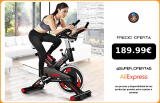 FIT FORCE Bici Spinning X24KG con Volante de inercia de 24kg Negro, uso doméstico, pantalla LCD con medición de velocidad, tiempo y distancia recorrida, estructura resistente., Sillín anatómico y regulable,|Bicicletas fijas de interior|