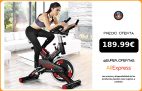 FIT FORCE Bici Spinning X24KG con Volante de inercia de 24kg Negro, uso doméstico, pantalla LCD con medición de velocidad, tiempo y distancia recorrida, estructura resistente., Sillín anatómico y regulable,|Bicicletas fijas de interior|