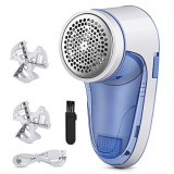 Quitapelusas Eléctrico Removedor de Pelusas Afeitadora de Ropa portátil con Plug Cable y 3 Cuchillas Reemplazables para Ropa Manta Cojín Sofá Suéteres Alfombra