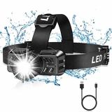 CIRYCASE Linterna Frontal, Linterna Frontal LED Recargable USB con Zoom & 4 Modos Mejorada 2023, Linterna Cabeza con Súper Brillante, Impermeable & Ajustable 90° para Acampar, Correr, Caminar, Pesca