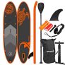 Nemaxx PB300 Tabla de Paddle Surf Sup 300x76x15cm, Naranja/Antracita – Tabla de Paddle Board – Tabla de Surf – Hinchable con Mochila, remos, Aletas, Bomba de Aire, Kit de reparación