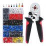 1800 pcs Crimpadora Terminales Alicates con Conectores Cable, Cobre profesional para engastar con 0.25〜10mm²(Crimpadora + 8 tipos Terminales)