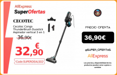 Cecotec Conga ThunderBrush Duostick Aspirador vertical 3 en 1. Tecnología ciclónica sin bolsas. Gran depósito|Aspiradoras|