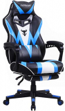 Silla de Juego Gaming para Adultos, Ergonómica Silla Gaming, Masaje Silla Gaming, Silla computadora con Reposapiés, Silla Gaming Giratoria, Silla de Escritorio Racing, Silla Gaming de Oficina (Azul)