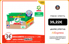 Ariel Allin1 Pods Original, 123 Lavados, Detergente Para la Ropa, 3 Paquetes de 41 Cápsulas,Poder De Limpieza y Perfume Duradero|Detergente para ropa|