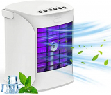 aire acondicionado portatil silencioso，3 en 1 acondicionador de aire enfriador，Con siete luces de colores，Adecuado para oficina, dormitorio, viajes