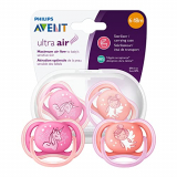 Philips AVENT SCF345/22 – Chupete (Ultra soft pacifier, Ortodóntico, Silicona, Coral, Rosa, 6 mes(es), 18 mes(es))