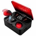 Auriculares Bluetooth 5.0 Cascos Inalámbricos Impermeable TWS HiFi Estéreo In-Ear Antirruido Autonomía 100H Control Táctil con Micrófonos con Caja de Carga para Smartphones, Rojo