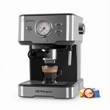 Orbegozo EX 5500 – Cafetera espresso y cappuccino, 20 bar de presión, Termómetro, depósito extraíble 1,5 L, vaporizador, 1100 W