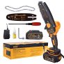 AUTDER Motosierra Motosierra sin cable Mini Motosierra Motosierra de batería Motosierra eléctrica Motosierras de mano con una batería recargable de 21V para árboles Ramas Poda Corte de madera