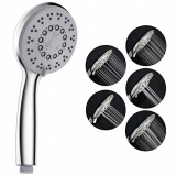 Rovtop Alcachofa de Ducha – Mano la Cabeza de Ducha Ahorro de Agua Extraíble de Cromo Ducha Cabezal de Ducha de Masaje Universal – 5 Modos