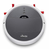 Vileda VR 102 – Robot aspirador de gran autonomía (1h 30 de limpieza continua), para barrer y aspirar en todo tipo de suelos duros y alfombras de pelo corto, 3 modos de limpieza, color blanco y negro