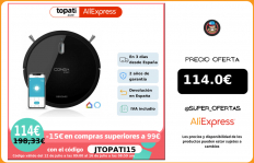 Cecotec Conga Robot Aspirador Gama 990 1090. Aspira, Barre, Friega y pasa la Mopa. 4 en 1. Control con App, Doble Depósito|Aspiradoras|