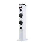 NGS Sky Charm White- Torre de Sonido Bluetooth 50W con Mando a Distancia, Entrada Óptica, USB, Radio FM y AUX IN (Color Blanco)