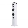 NGS Sky Charm White- Torre de Sonido Bluetooth 50W con Mando a Distancia, Entrada Óptica, USB, Radio FM y AUX IN (Color Blanco)