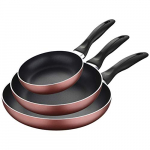 Renberg Q3259 Set 3pc sartenes (16,20,24cm) aluminio prensado, apto para inducción Paradise