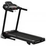 HOMCOM Cinta de Correr y Andar Plegable Velocidad hasta 12,8 km/h con 12 Programas Pantalla LED Portabotellas Superficie de Carrera 122×40 cm y Ruedas 142x66x127 cm Negro