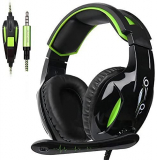 Auriculares Gaming PS4, Auriculares con Micrófono PC, Auriculares Gamer con Cable para Xbox One Nintendo Switch con Cancelación de Ruido, Cascos con 3.5mm Jack con Sonido Envolvente