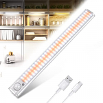 Luz Led Armario, Luz Armario 120 LED, USB Recargable Luces LED Armario con Sensor Movimiento,3 Modos Lámpara LED de Armario con Tira Magnética,para Armario, Cocina,Escalera, Pasillo