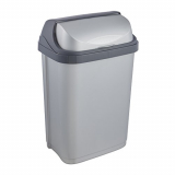 Keeeper Cubo de Basura con Tapa Deslizante, 10 l, Rasmus, Plateado