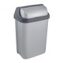 Keeeper Cubo de Basura con Tapa Deslizante, 10 l, Rasmus, Plateado