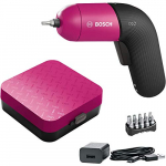 Bosch IXO – Atornillador a batería (6.a generación, recargable con cable micro-USB, regulación de la velocidad, en estuche, rosa)