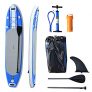 HOMCOM Tabla de Surf Hinchable con Remo Ajustable y Bomba 305x76x15cm Tablas Paddle Surf con 3 Aletas para Mayor Estabilidad Kit de Reparación Bolsa de Transporte Ideal para Principiantes