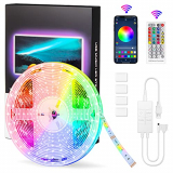 StillCool Tiras de luz LED 16.4 Ft,Tiras LED Bluetooth LED 5050 5M RGB Con Música para El Hogar, La Habitación, Dormitorio, Techo, 12V y La cocina Lluminación Decorativa