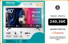 HISENSE 40A5600F TV televisión Smart TV 40 pulgadas,Led TV,FHD,VIDAA,Diseño sin bisel,USB HDMI,Soporte Youtube Netflix|Smart TV|